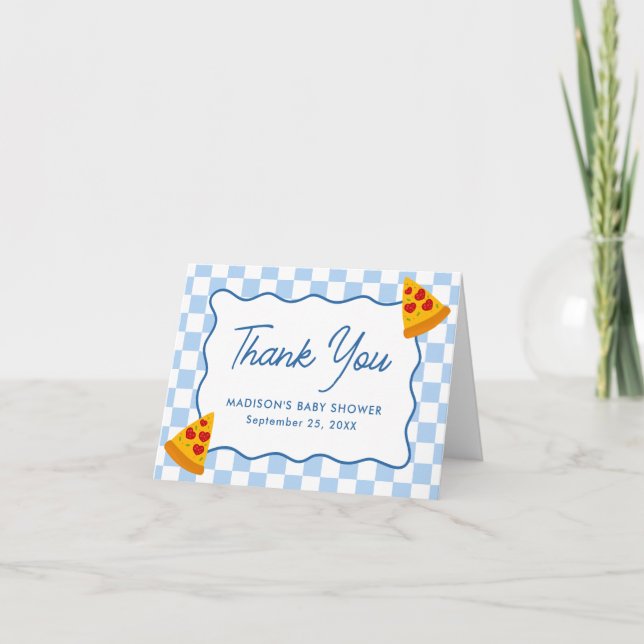 Slice Slice Baby Pizza Baby Shower Thank You Card (Front)