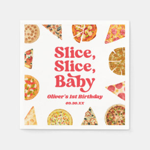 Slice, Slice, Baby! Pizza Birthday Party Napkin