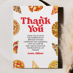 Slice Slice Baby! Pizza Birthday Party Thank You Card