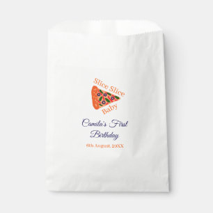 Slice Slice baby pizza brown blue 1st birthday Favour Bag