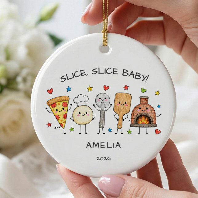 Slice Slice Baby Pizza Ornament (Creator Uploaded)