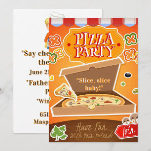 Slice, Slice Baby! Pizza Party Invitation 