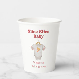 Slice Slice Baby Shower Pizza Neutral Bodysuit Paper Cups