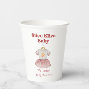 Slice Slice Baby Shower Pizza Neutral Bodysuit Paper Cups