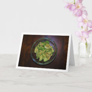 Sliced Avocado Fruit in Bowl Card