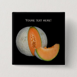 Sliced Cantaloupe Melon 15 Cm Square Badge