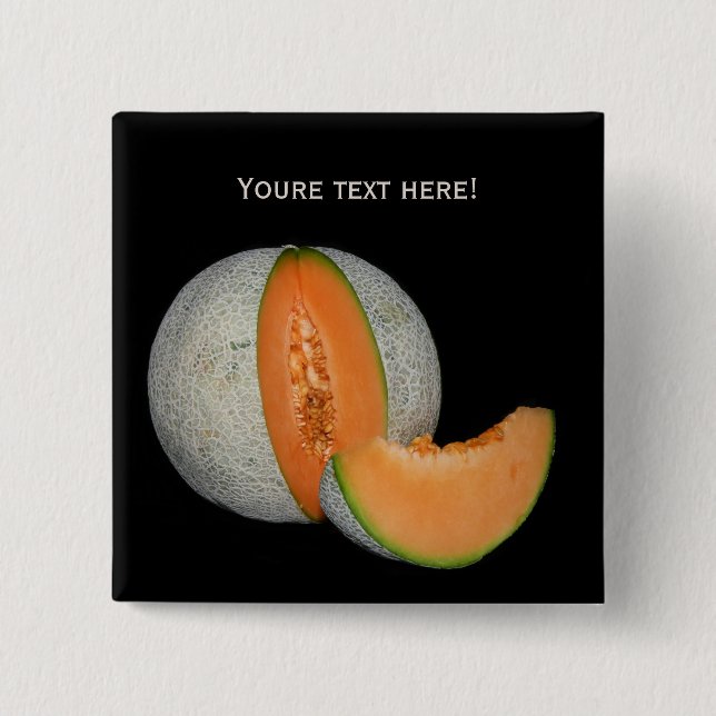 Sliced Cantaloupe Melon 15 Cm Square Badge (Front)