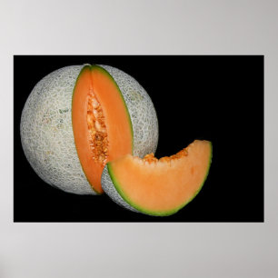 Sliced Cantaloupe Melon Poster
