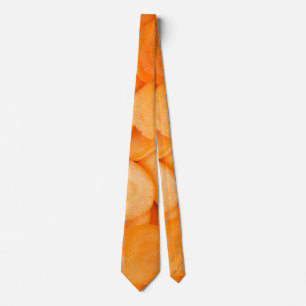 Sliced carrot pattern tie