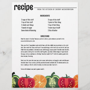 sliced fruit vegetable chef catering letterhead