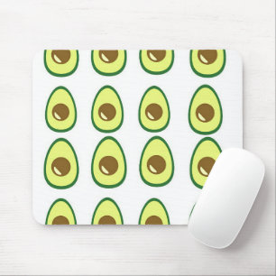 Sliced green avocado on white mouse pad