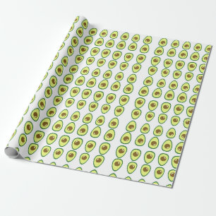 Sliced green avocado on white wrapping paper