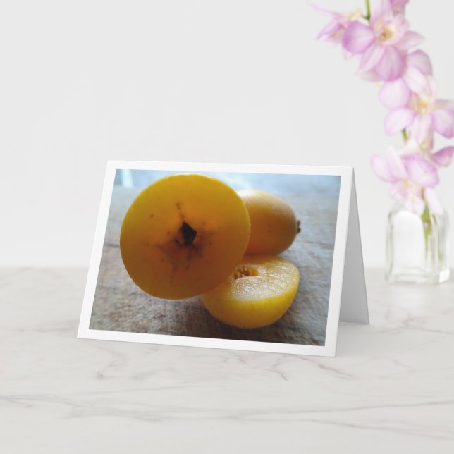 Sliced Loquat Fruit Card (Orchid)