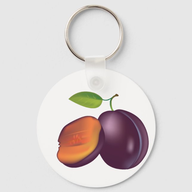 Sliced Open Plum Keychain (Front)
