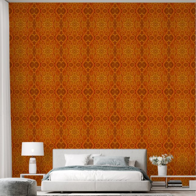 Sliced Oranges Pattern Wallpaper (Bedroom)