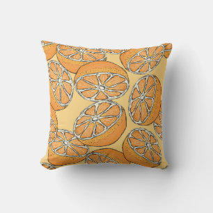 Sliced oranges: seamless vintage pattern. cushion