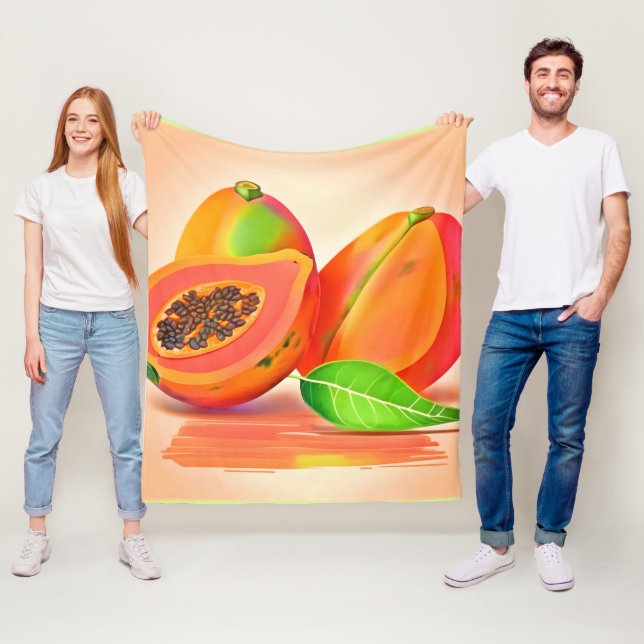 Sliced Papaya Freshness Fleece Blanket (In Situ)