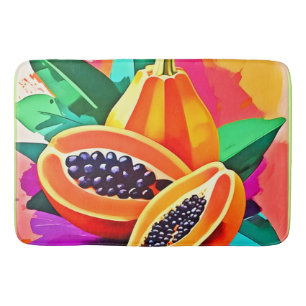 Sliced Papaya Pop Art Bath Mat