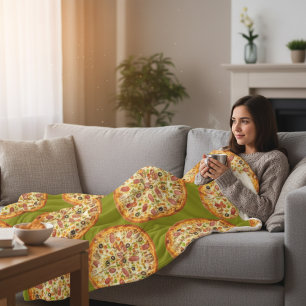 Sliced Pizza Fleece Blanket