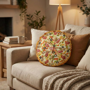 Sliced Pizza Round Cushion