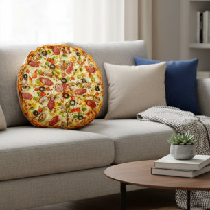 Sliced Pizza Round Cushion