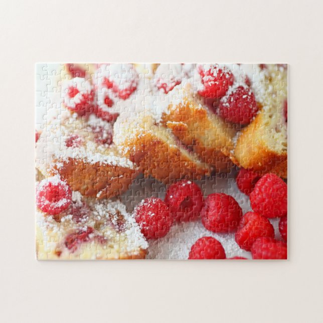 Sliced raspberry loaf cake jigsaw puzzle (Horizontal)