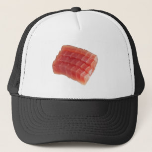 Sliced raw bluefin tuna trucker hat