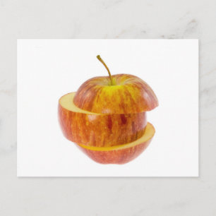 Sliced red apple postcard