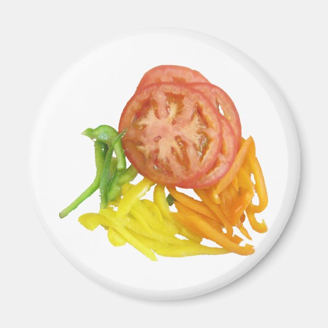 sliced tomato and peppers magnet (Front)