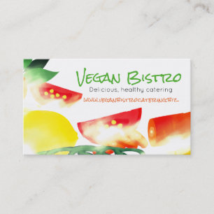 Sliced vegetable vegan chef catering business card