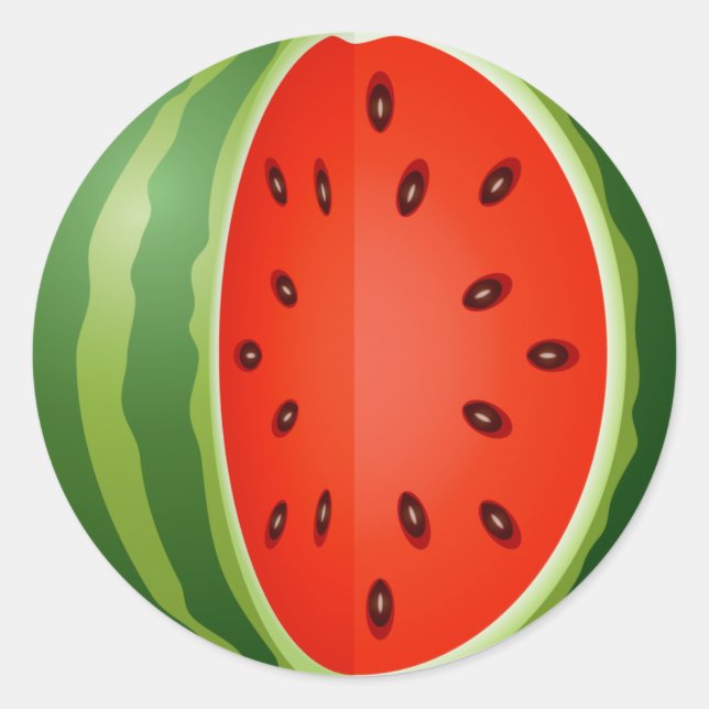 SLICED WATERMELON CLASSIC ROUND STICKER (Front)