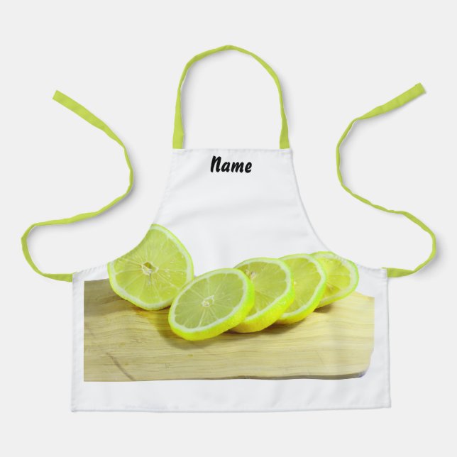 Sliced Yellow Lemons on Cutting Board Still Life Apron (Front)