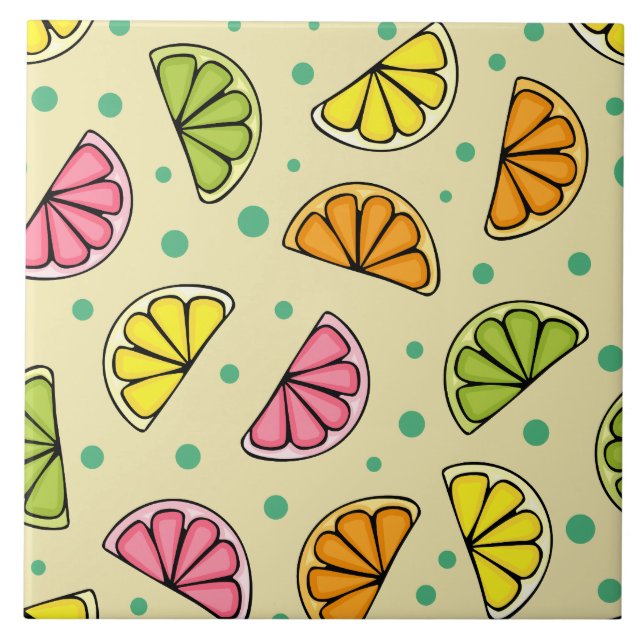 Slices Citrus Ceramic Tile (Front)