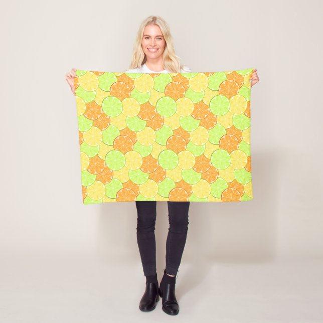 Slices of orange, lemon, lime. fleece blanket (In Situ)