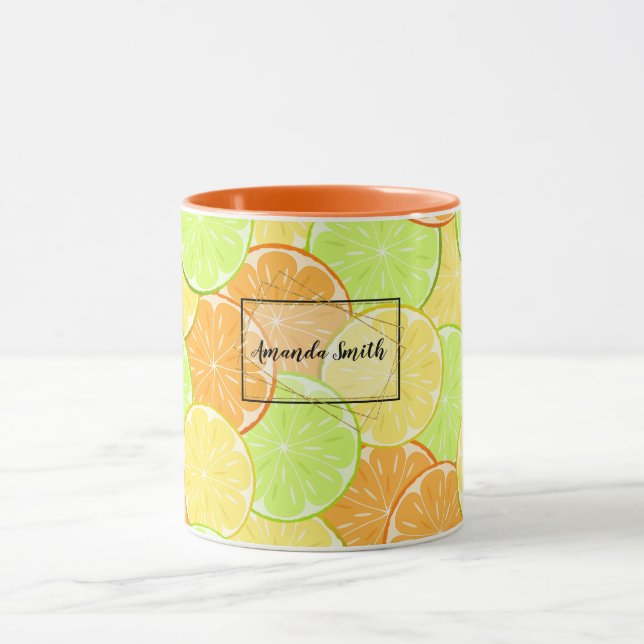 Slices of orange, lemon, lime personalised mug (Center)
