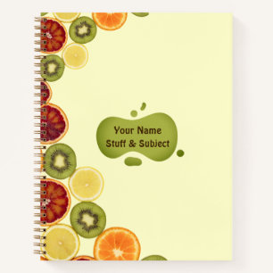 Slices various fresh fruits Notebook