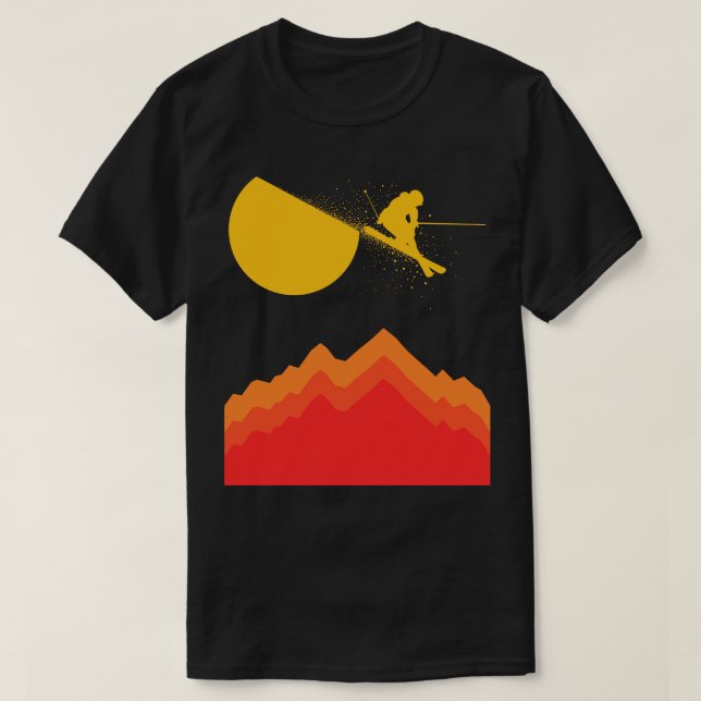 Slicing the Sun While Skiing Up High T-Shirt (Design Front)