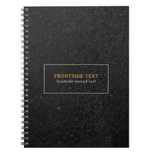 Slick Black Stone Print Texture Background Notebook