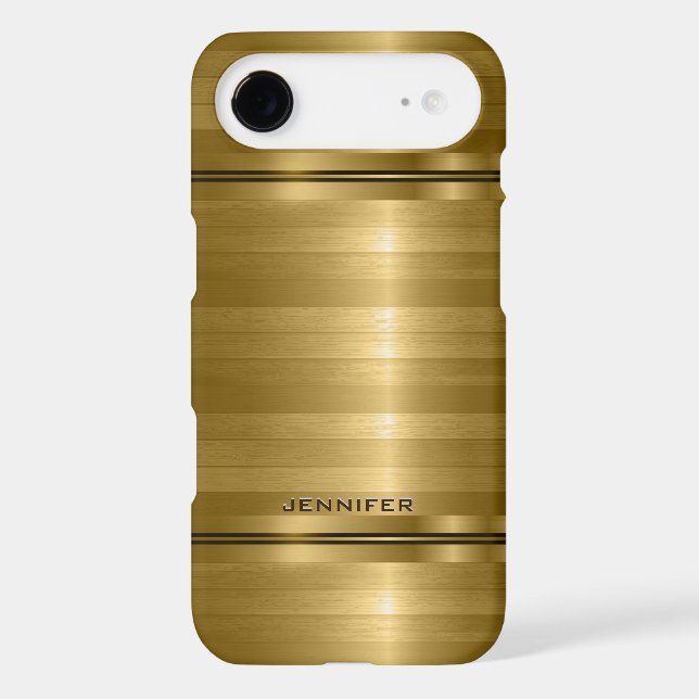 Slick Metallic Gold Print Stripes Print Case-Mate iPhone Case (Back)