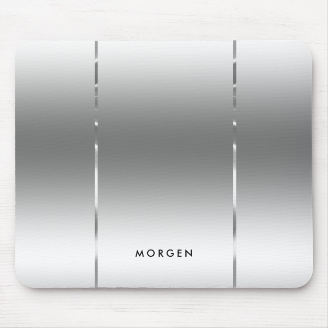 Slick modern shiny silver-grey background mouse pad (Front)