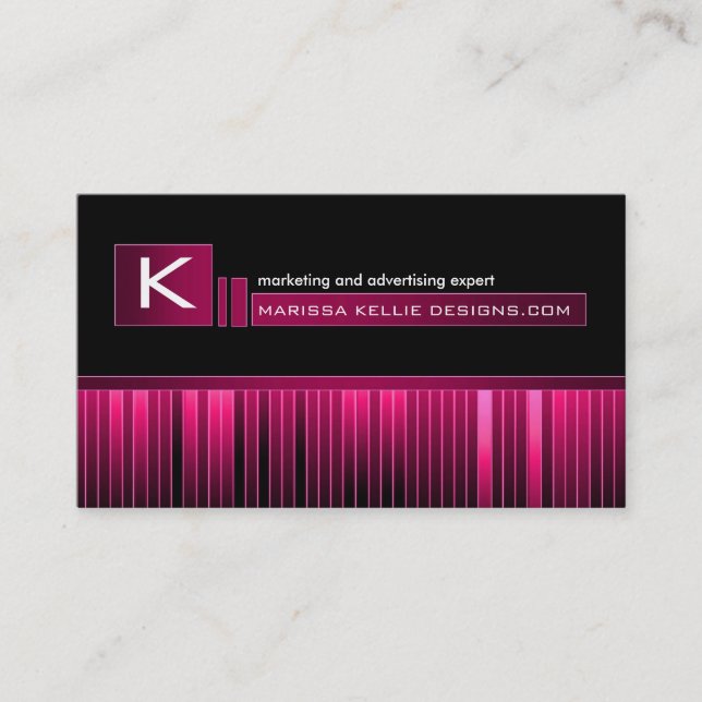 Slick Monogram Business Card (Front)