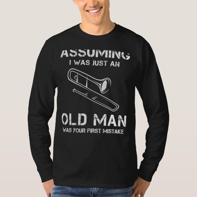 Slide into Humour: Trombone Tee That Hits All the  (Front)