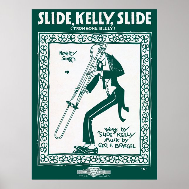 SLIDE, KELLY, SLIDE ... TROMBONE BLUES 1920 POSTER (Front)