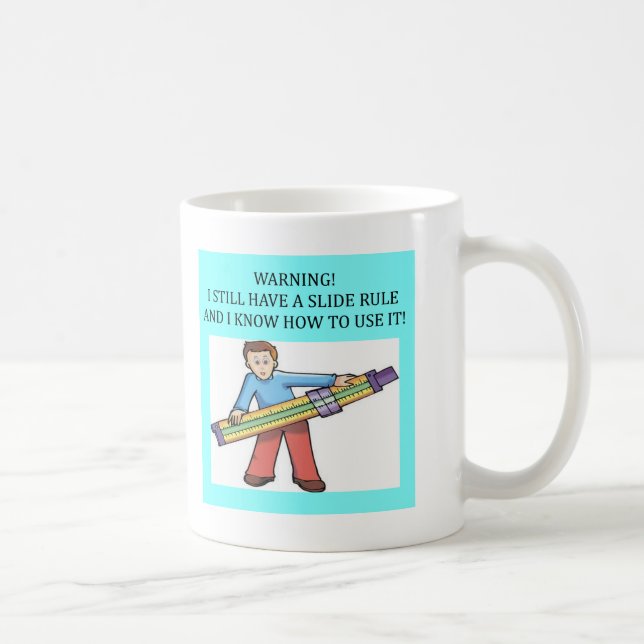 slide rule math humour coffee mug (Right)