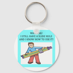 slide rule math humour key ring