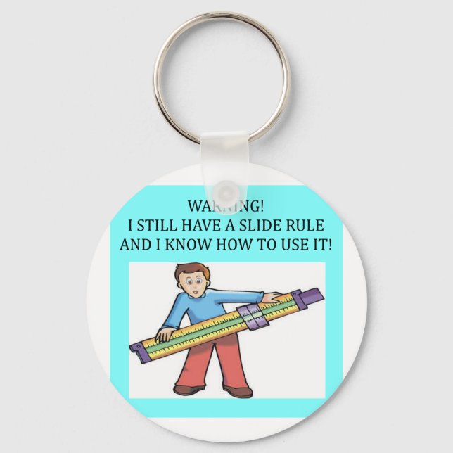 slide rule math humour key ring (Front)
