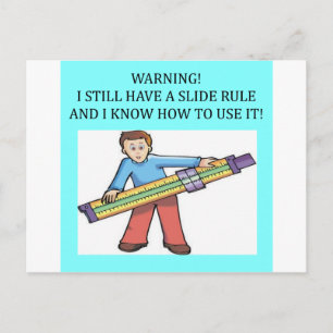 slide rule math humour postcard