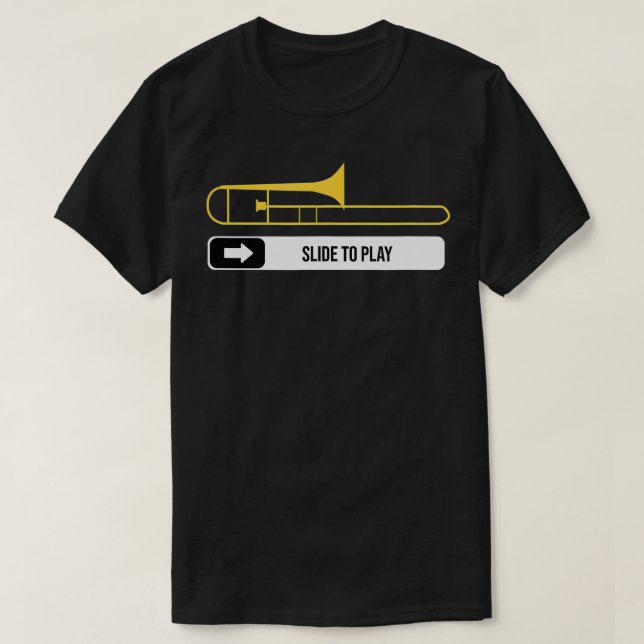 Slide To Play Trombone Player Musician Gift Marchi T-Shirt (Design Front)