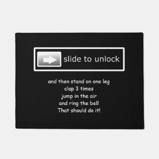 slide to unlock funny doormat