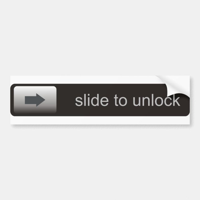 slide to unlock funny text smartphone message bumper sticker (Front)